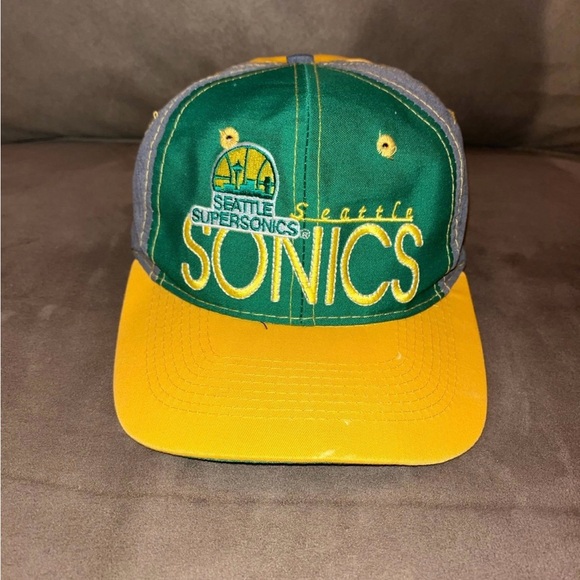 Vintage‎ Seattle Supersonics The Game Basketball SnapBack Hat NBA - Picture 1 of 5